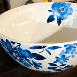 Pier 1 Imports Azure Floral Large Serving Bowl